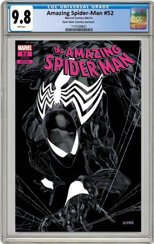 AMAZING SPIDER-MAN #52 JOHN GIANG NEGATIVE VARIANT LIMITED TO 600 COPIES WITH NUMBERED COA CGC 9.8 PREORDER