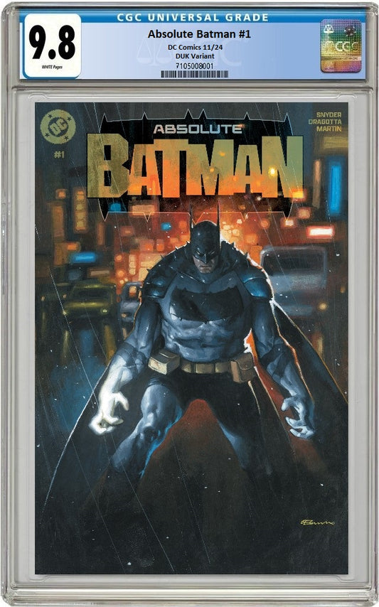 ABSOLUTE BATMAN #1  FABRIZIO DE TOMMASO UK EXCLUSIVE LIMITED TO 1000 COPIES CGC 9.8 PREORDER