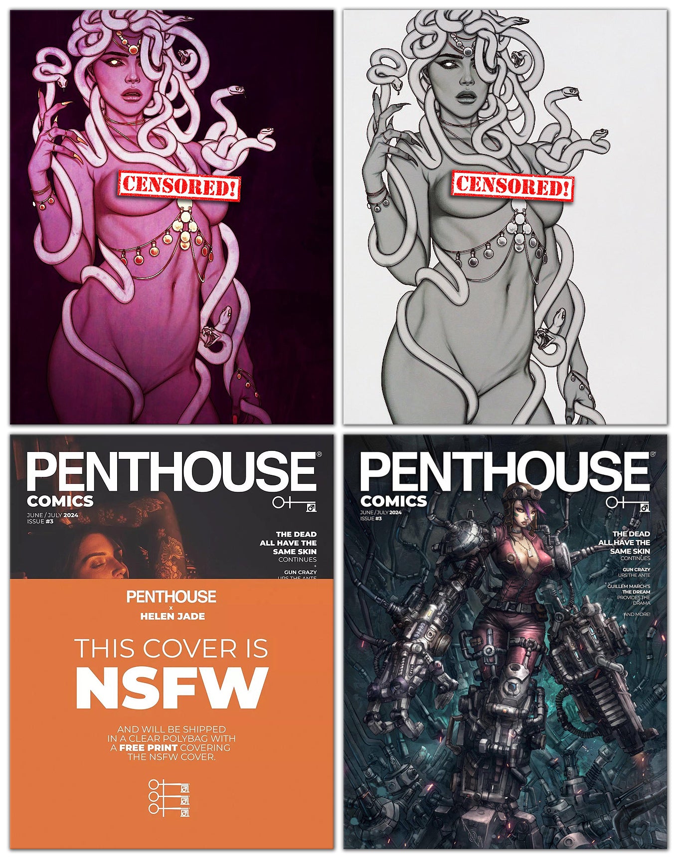 PENTHOUSE COMICS #3 JENNY FRISON NSFW COLOUR & BW VARIANT + 1:10 & 1:25 VARIANT