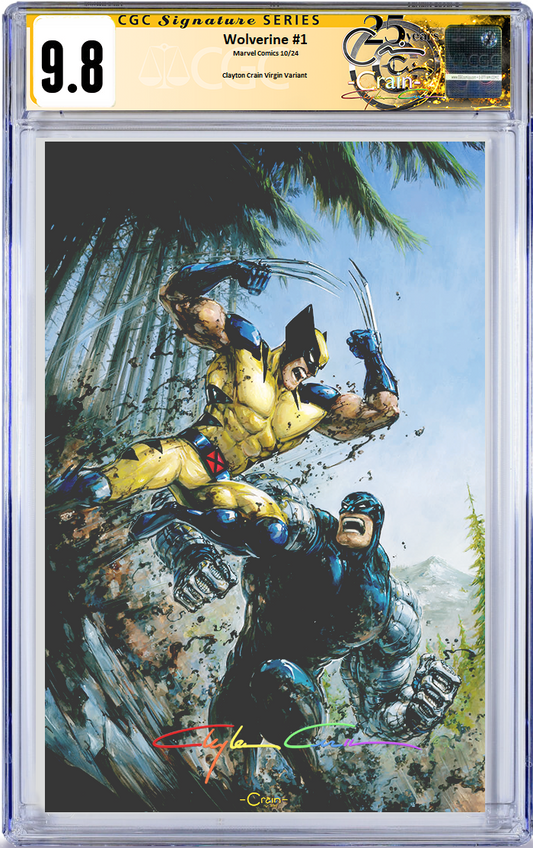 WOLVERINE #1 CLAYTON CRAIN VIRGIN VARIANT LIMITED TO 999 COPIES WITH NUMBERED COA CGC SS INFINITY SIGNED 9.8 PREORDER