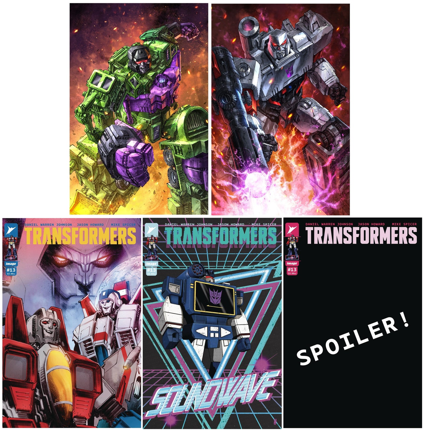 TRANSFORMERS #13 ALAN QUAH DEVASTATOR/MEGATRON VARIANT SET LIMITED TO 500 COPIES + 1:10, 1:25 & 1:50 VARIANTS