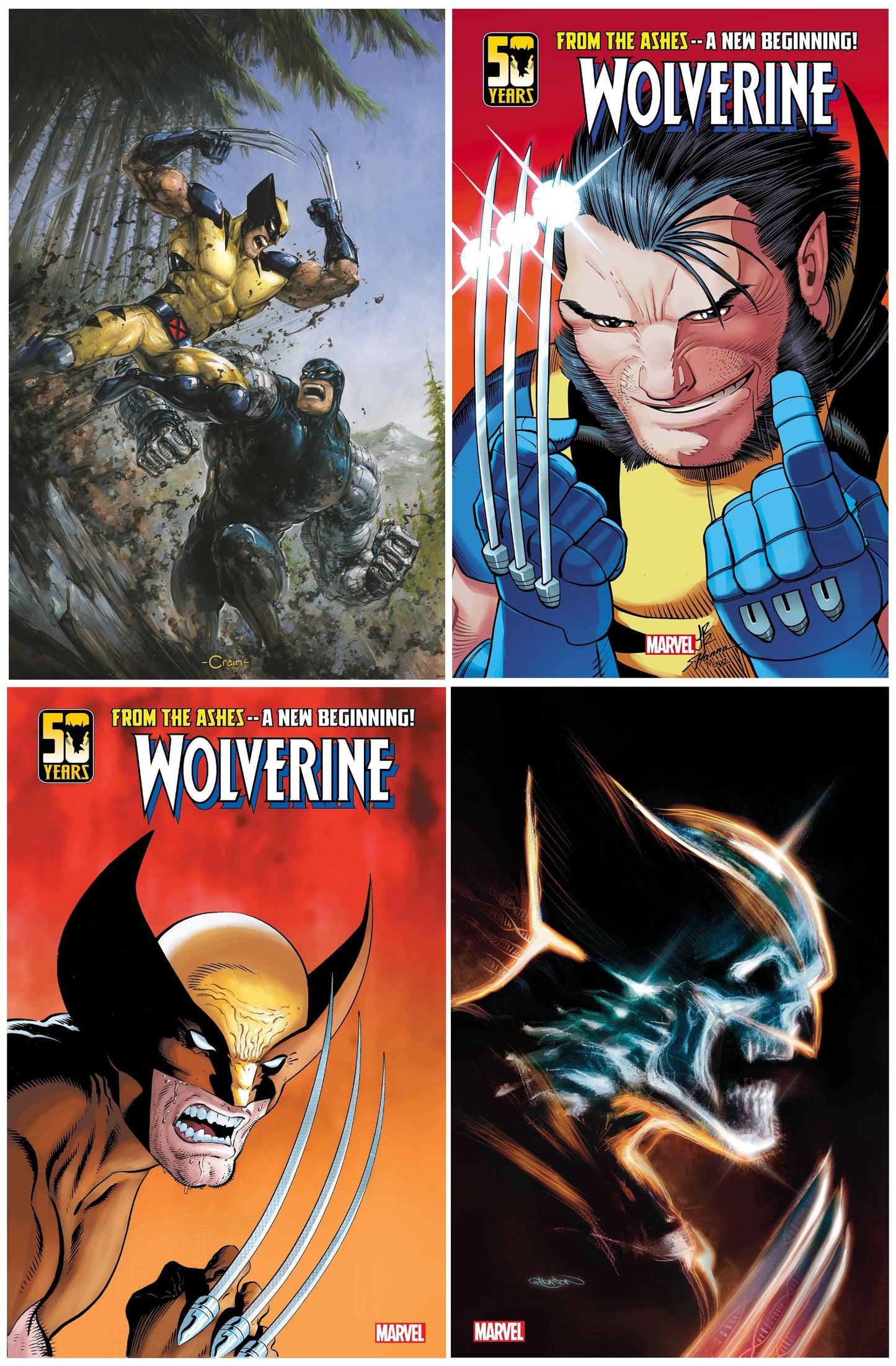 WOLVERINE #1 CLAYTON CRAIN VIRGIN VARIANT LIMITED TO 999 COPIES WITH NUMBERED COA + 1:25, 1:50 & 1:100 VARIANTS