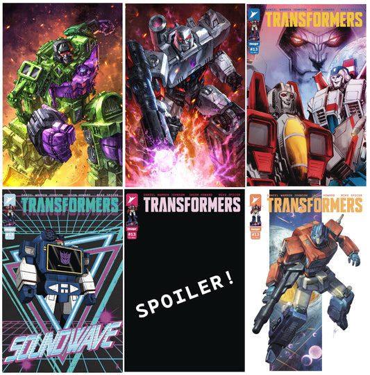 TRANSFORMERS #13 ALAN QUAH DEVASTATOR/MEGATRON VARIANT SET LIMITED TO 500 COPIES + 1:10, 1:25, 1:50 & 1:100 VARIANTS