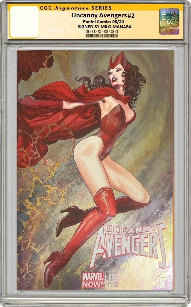 UNCANNY AVENGERS #2 MILO MANARA FOIL VARIANT LIMITED TO 1000 COPIES CGC SS PREORDER