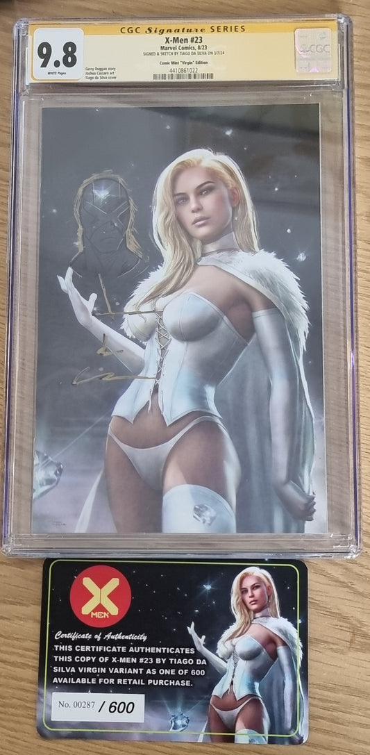 X-MEN #23 TIAGO DA SILVA VIRGIN VARIANT LIMITED TO 600 COPIES WITH NUMBERED COA CGC REMARK 9.8