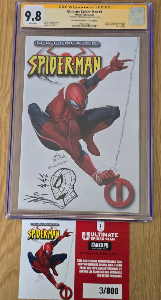 ULTIMATE SPIDER-MAN #1 INHYUK LEE PHILIDELPHIA FAN EXPO CLASSIC TRADE VARIANT LIMITED TO 800 COPIES WITH NUMBERED COA CGC REMARK 9.8 3/100