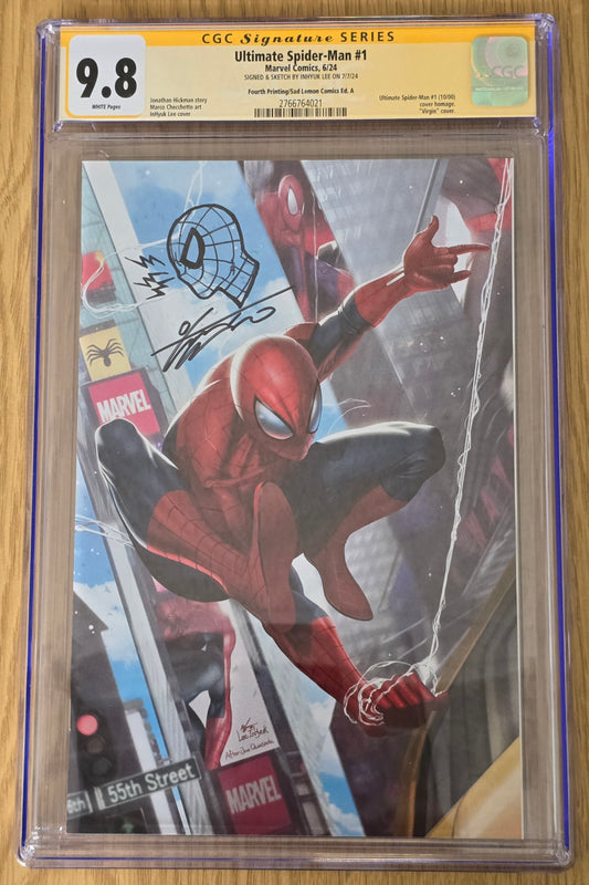 ULTIMATE SPIDER-MAN #1 INHYUK LEE RED SUIT VIRGIN VARIANT LIMITED TO 1000 COPIES CGC REMARK 9.8