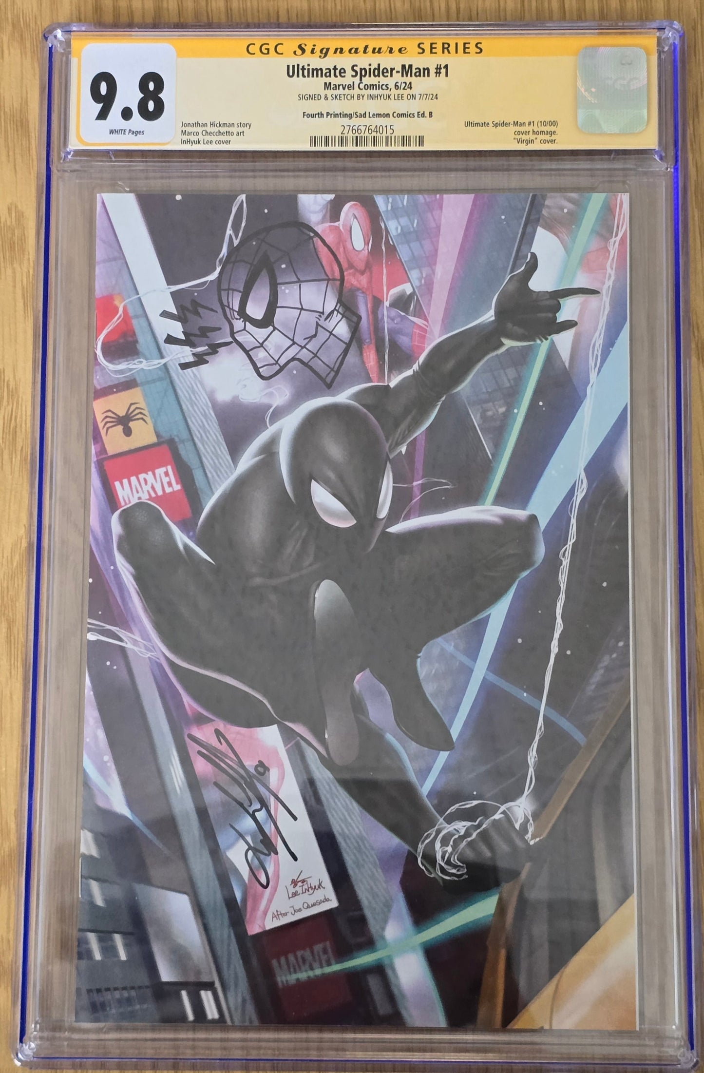 ULTIMATE SPIDER-MAN #1 INHYUK LEE BLACK SUIT VIRGIN VARIANT LIMITED TO 1000 COPIES CGC REMARK 9.8