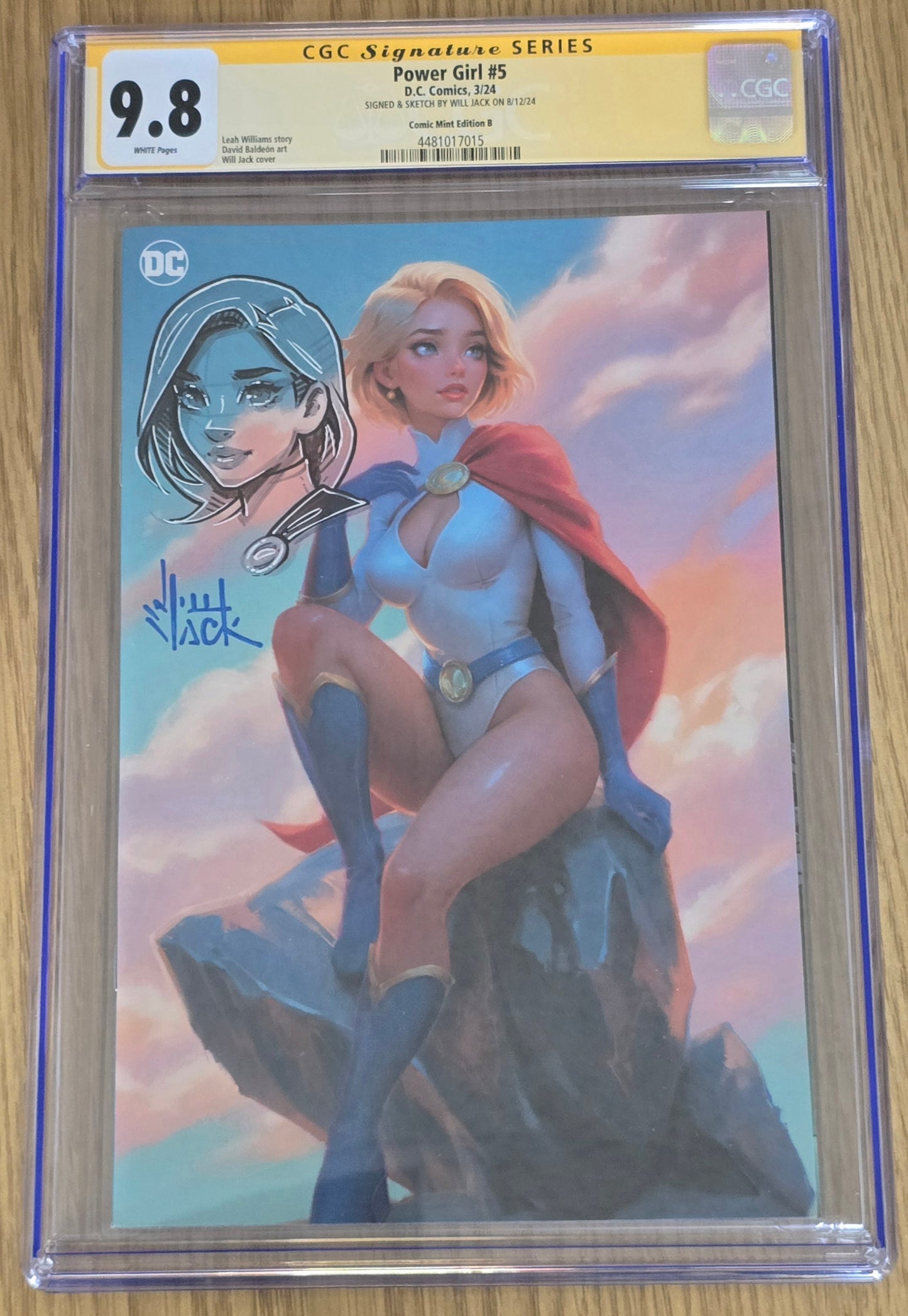 POWER GIRL #5 WILL JACK VIRGIN VARIANT LIMITED TO 1000 COPIES CGC REMARK 9.8