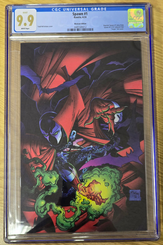 SPAWN #1 TODD MCFARLANE SDCC 2024 VIRGIN FOIL VARIANT LIMITED TO 1000 COPIES CGC 9.9