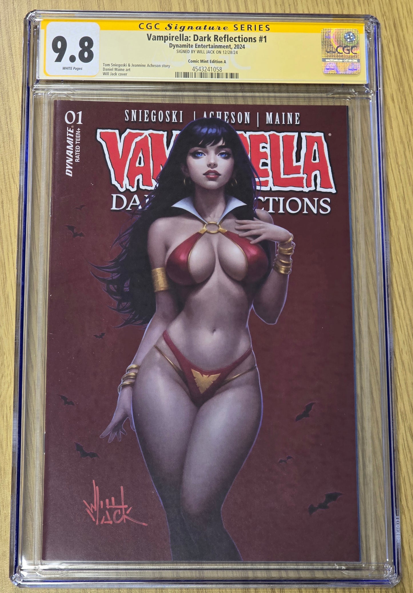 VAMPIRELLA DARK REFLECTIONS #1 WILL JACK RED TRADE DRESS VARIANT LIMITED TO 1000 COPIES CGC SS 9.8