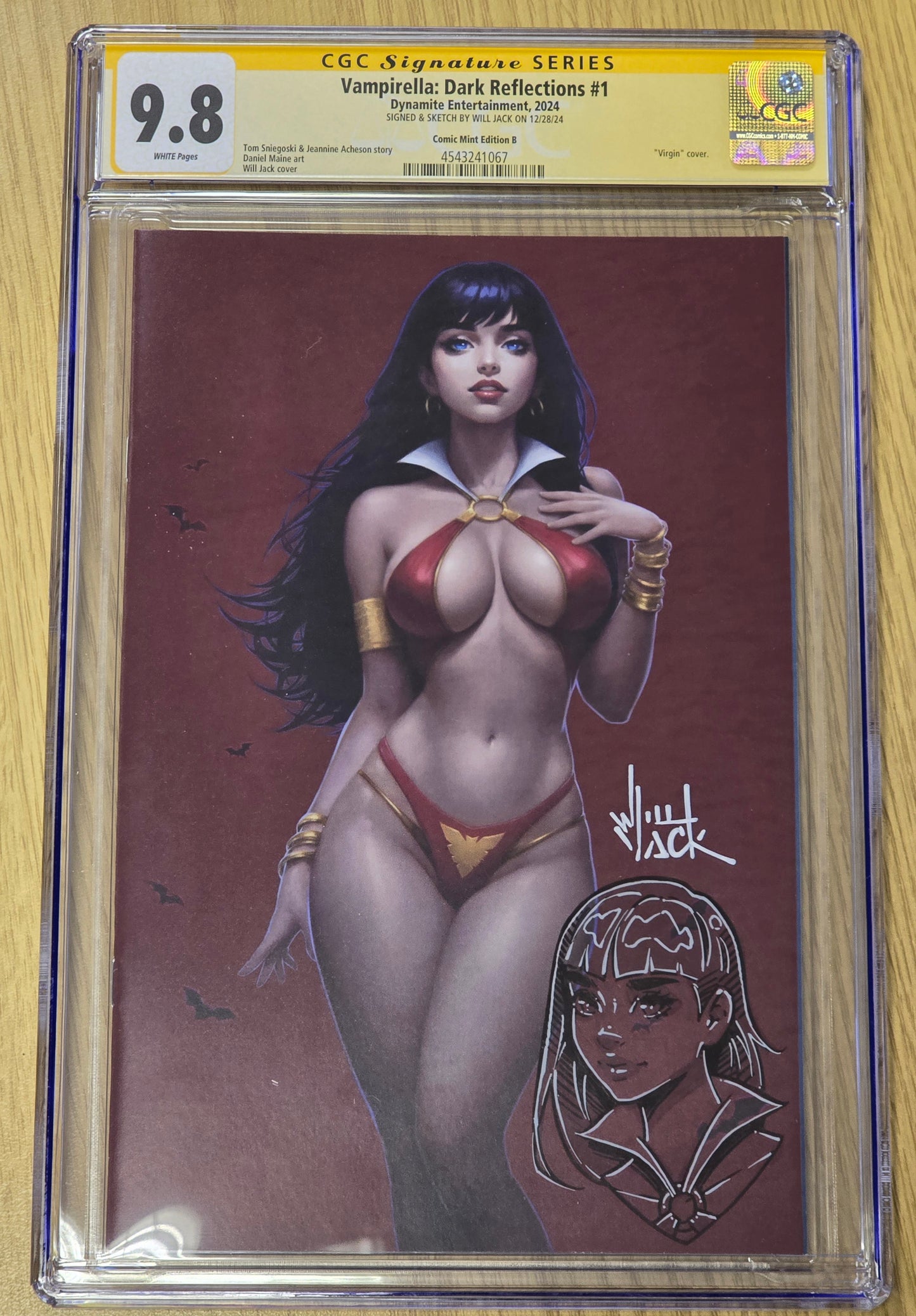 VAMPIRELLA DARK REFLECTIONS #1 WILL JACK RED VIRGIN VARIANT LIMITED TO 750 COPIES CGC REMARK 9.8