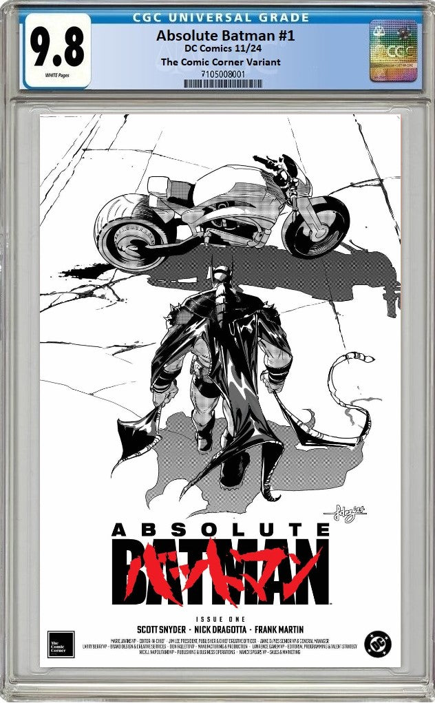 ABSOLUTE BATMAN #1 JAVI FERNANDEZ AKIRA HOMAGE SKETCH VARIANT LIMITED TO 2000 COPIES CGC 9.8 PREORDER