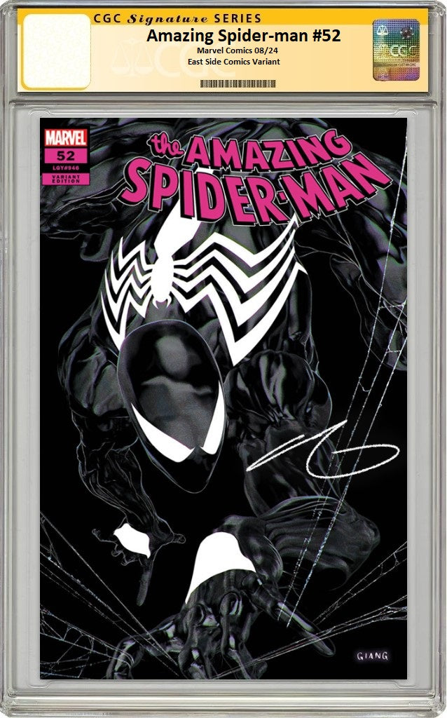 AMAZING SPIDER-MAN #52 JOHN GIANG NEGATIVE VARIANT LIMITED TO 600 COPIES WITH NUMBERED COA CGC SS PREORDER