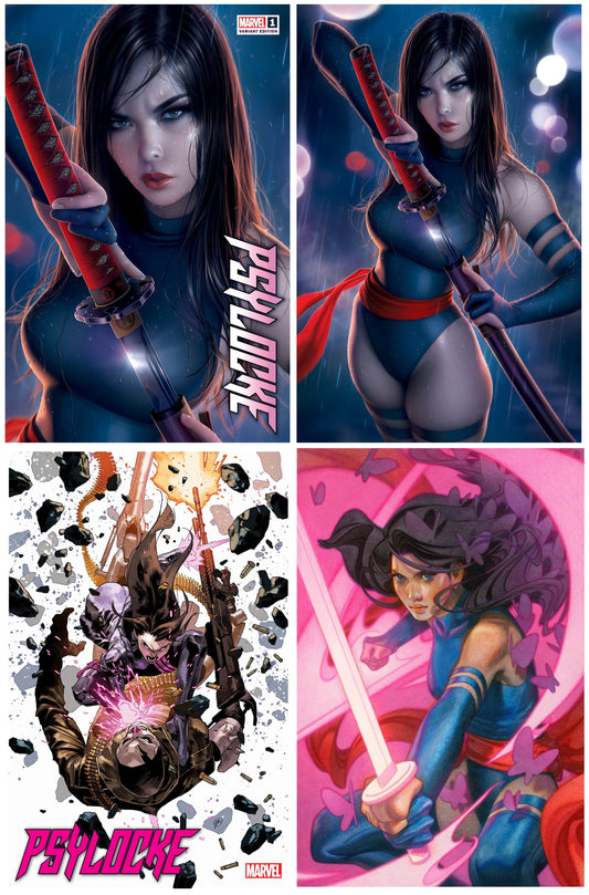 PSYLOCKE #1 WARREN LOUW TRADE/VIRGIN VARIANT SET LIMITED TO 1000 SETS + 1:25 & 1:50 VARIANTS