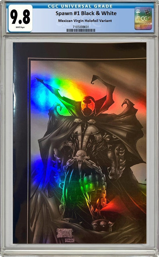 SPAWN #1 BLACK & WHITE TODD MCFARLANE VIRGIN HOLOFOIL VARIANT LIMITED TO 500 COPIES CGC 9.8 PREORDER