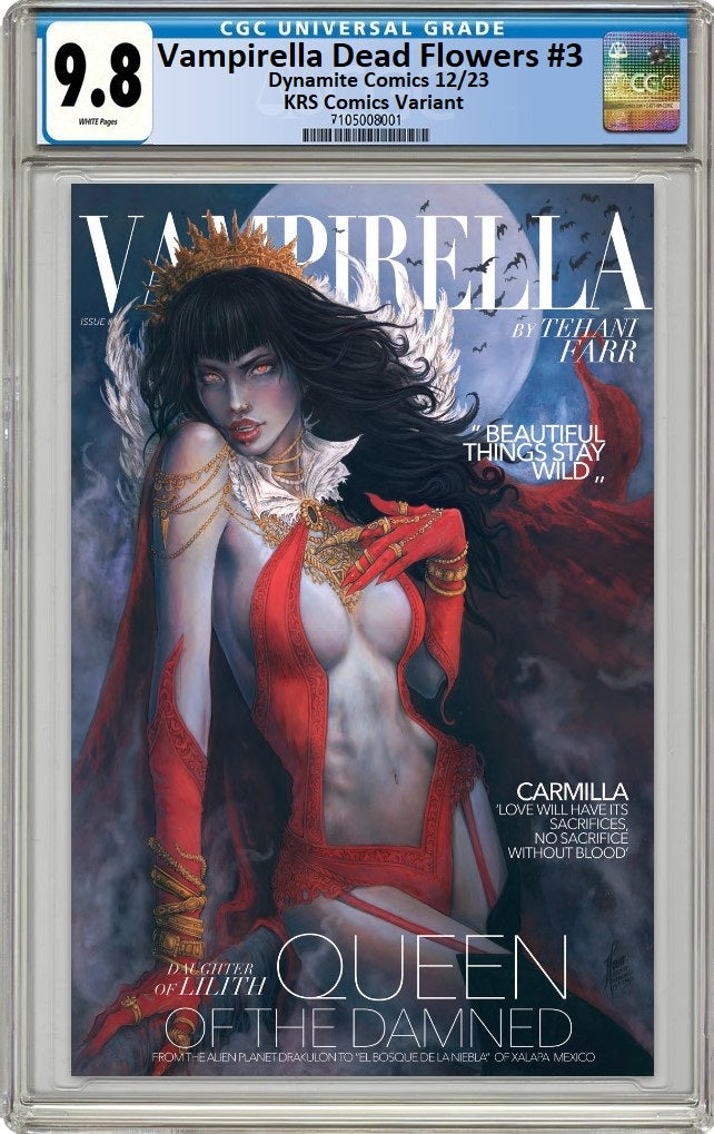 VAMPIRELLA DEAD FLOWERS #3 TEHANI FARR VARIANT LIMITED TO 500 COPIES CGC 9.8 PREORDER