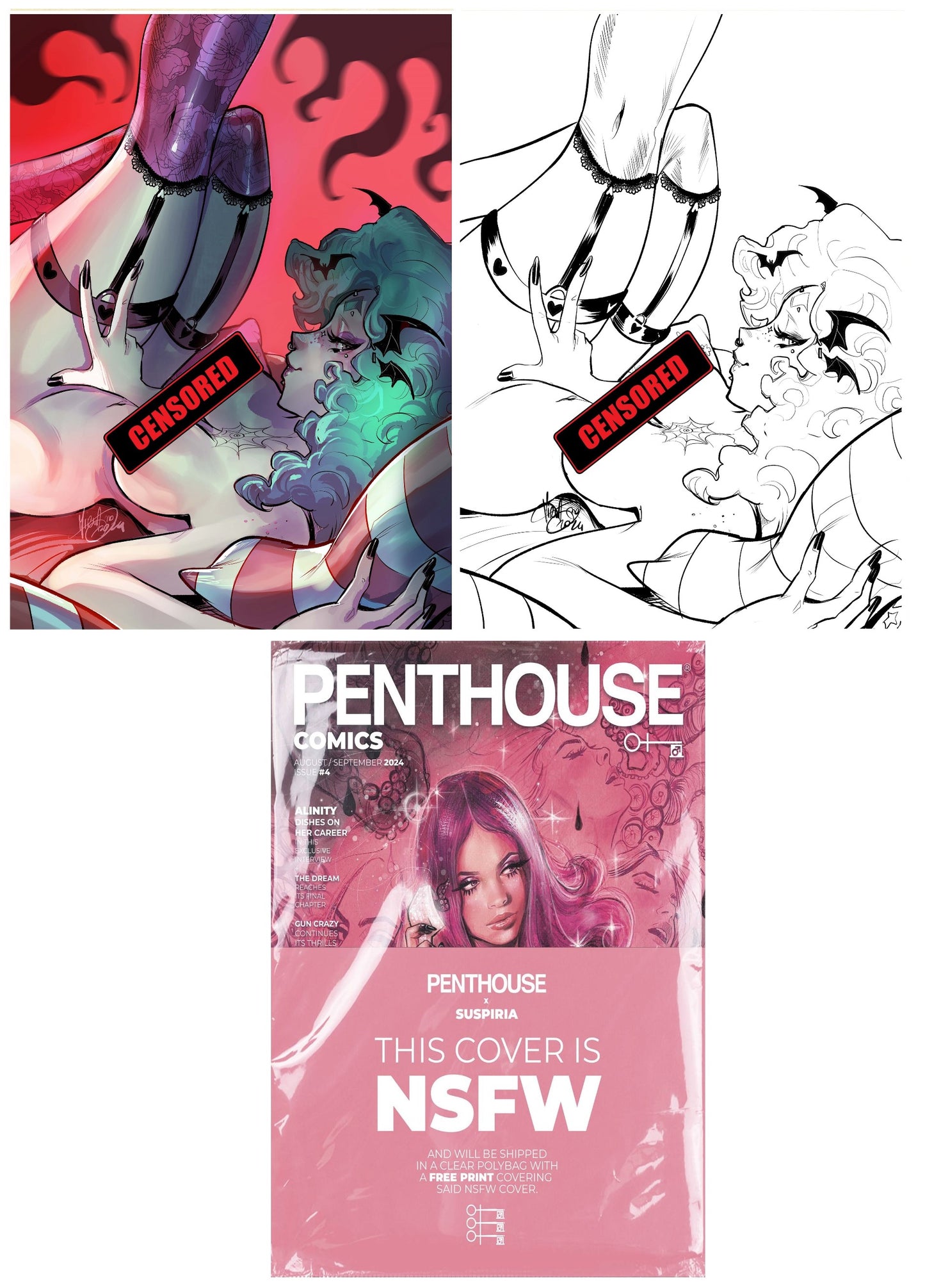 PENTHOUSE COMICS #4 MIRKA ANDOLFO COLOUR/B&W VARIANT SET LIMITED TO 150 SETS + 1:10 VARIANT