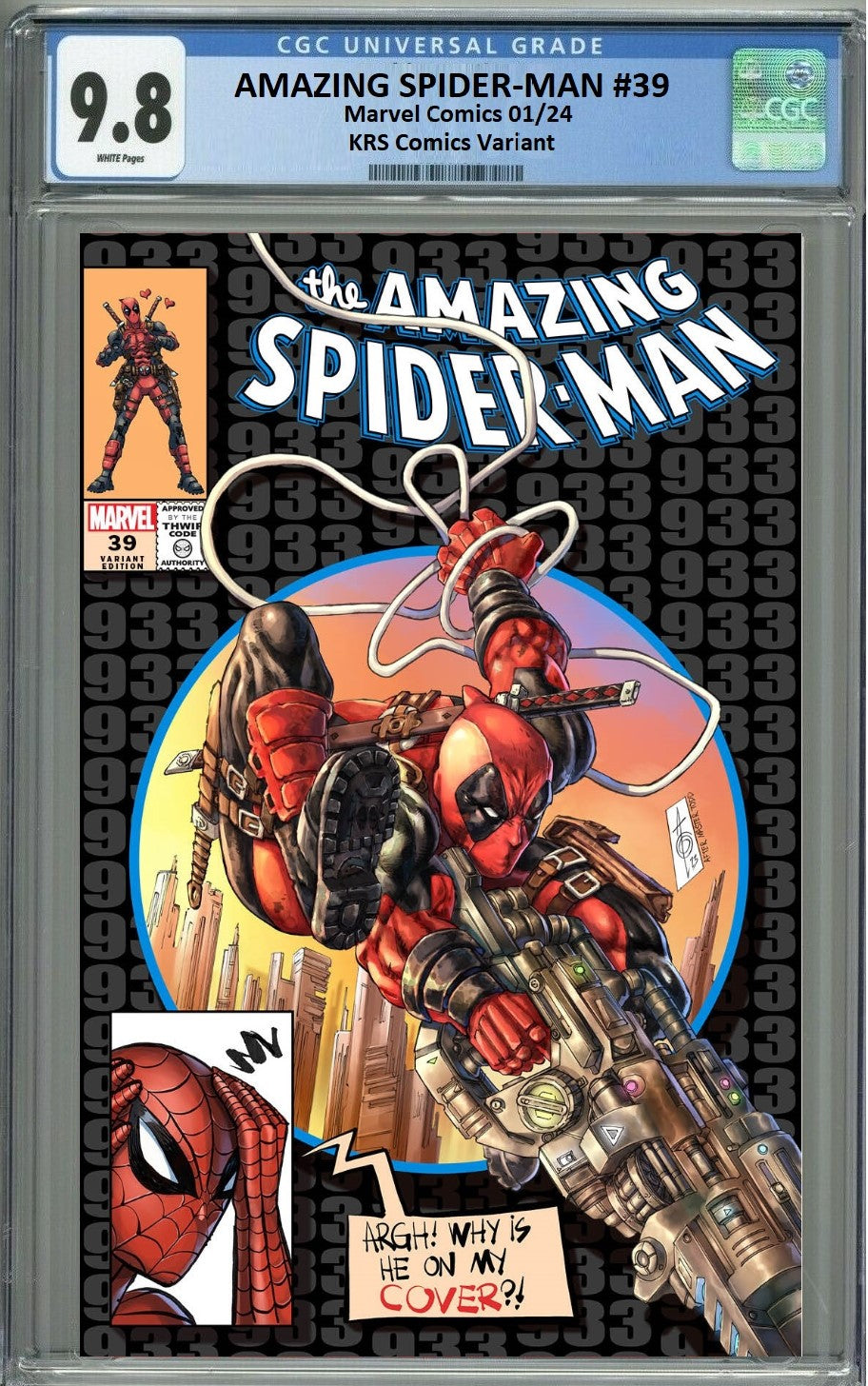 AMAZING SPIDER-MAN #39 ALAN QUAH SILVER TRADE DRESS ANTI-HOMAGE VARIANT LIMITED TO 600 COPIES WITH NUMBERED COA CGC 9.8 PREORDER