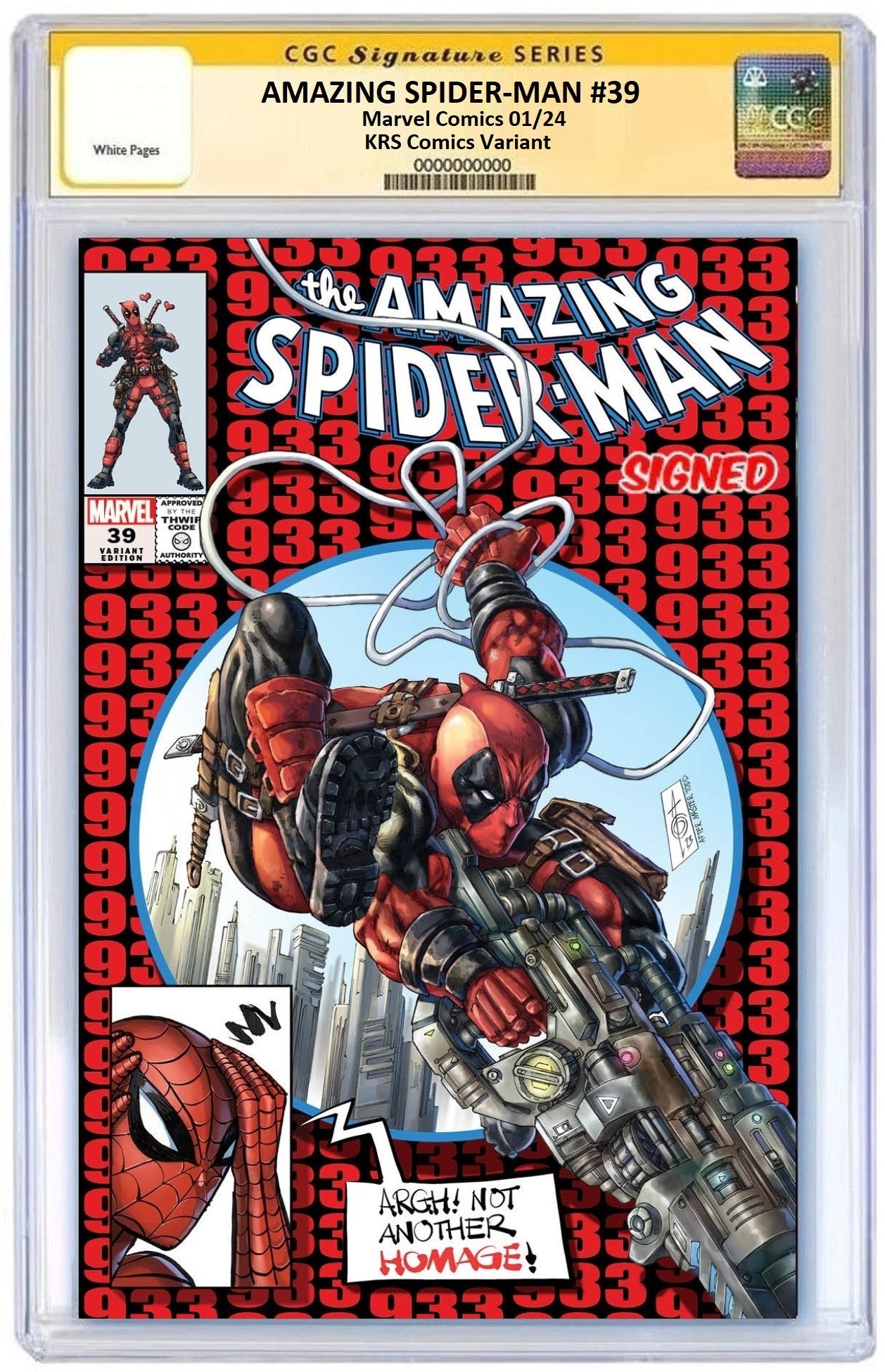 AMAZING SPIDER-MAN #39 ALAN QUAH RED TRADE DRESS ANTI-HOMAGE VARIANT LIMITED TO 3000 COPIES CGC SS PREORDER