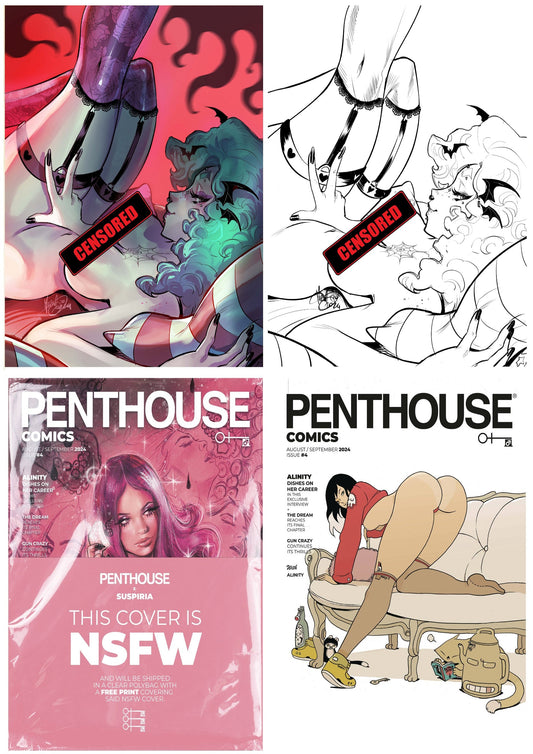 PENTHOUSE COMICS #4 MIRKA ANDOLFO COLOUR/B&W VARIANT SET LIMITED TO 150 SETS + 1:10 & 1:25 VARIANT