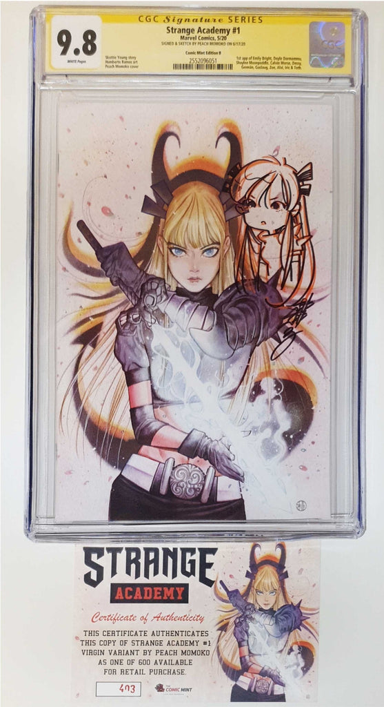 STRANGE ACADEMY #1 PEACH MOMOKO VIRGIN VARIANT LIMITED TO 600 CGC 9.8 REMARK