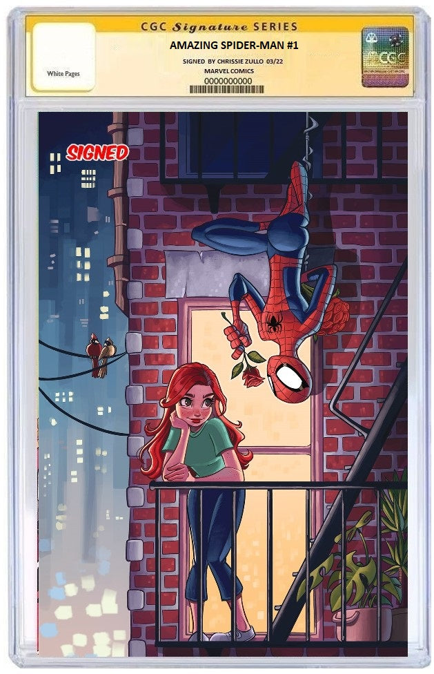 AMAZING SPIDER-MAN #1 (2022) CHRISSIE ZULLO VIRGIN VARIANT LIMITED TO 1000 CGC SS PREORDER