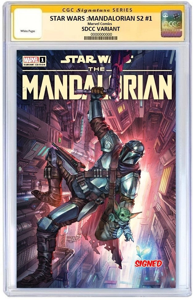 STAR WARS MANDALORIAN SEASON 2 #1 ALAN QUAH SDCC VARAINT LIMITED TO 500 WITH NUMBERED TRADING CARD COA - RAW & GRADED OPTIONS