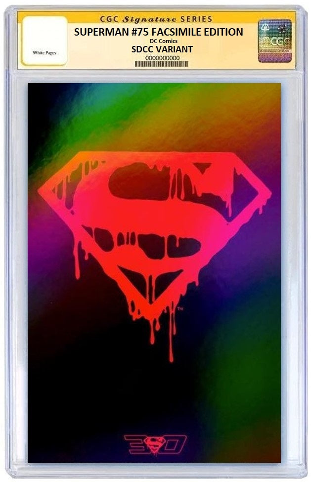 SDCC 2023 SUPERMAN #75 SPECIAL EDITION BLACK FOIL LOGO VARIANT LIMITED TO 1200 COPIES - RAW & GRADED OPTIONS